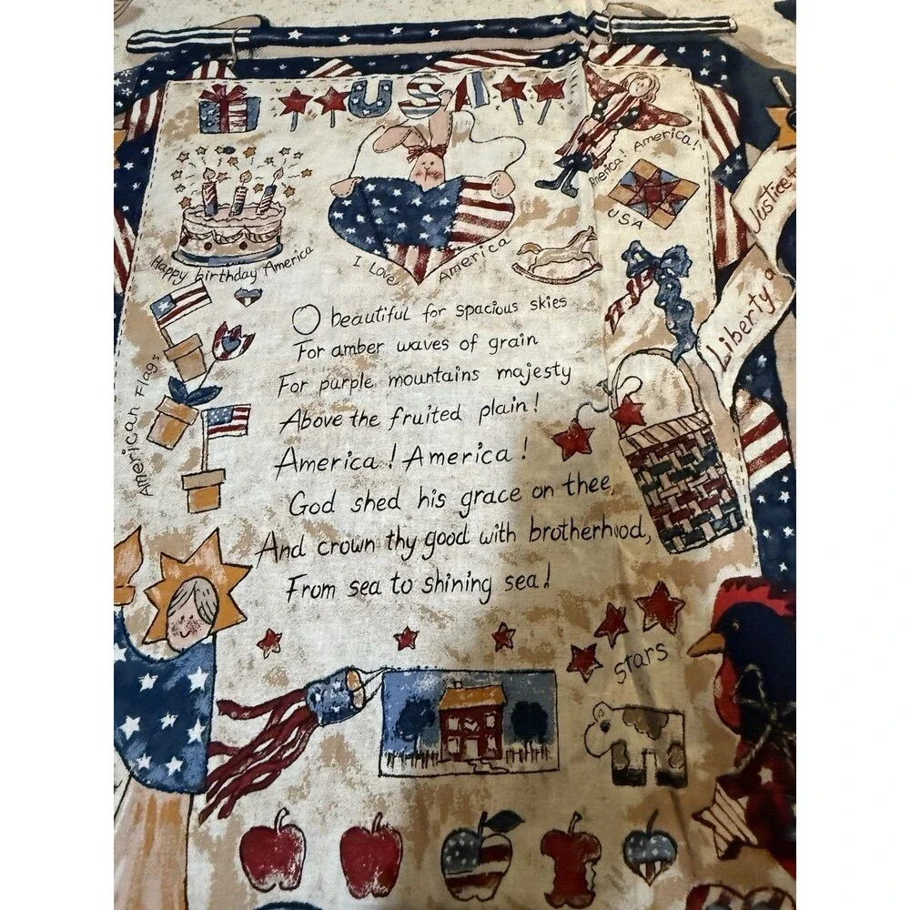 America The Beautiful Patriotic Quilt Wall Hanging Fabric Panel 46x36 Uncut